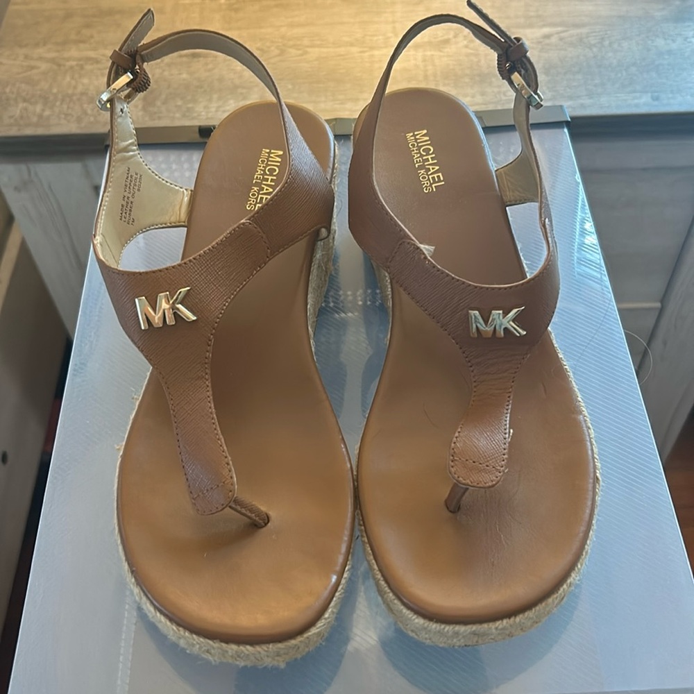 Michale Kors camel colored sandals. Size 7